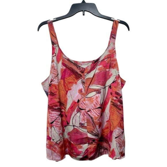 New NIC+ZOE Scribble Bouquet Crepe Cami in Pink Multi Size XL - Picture 5 of 13